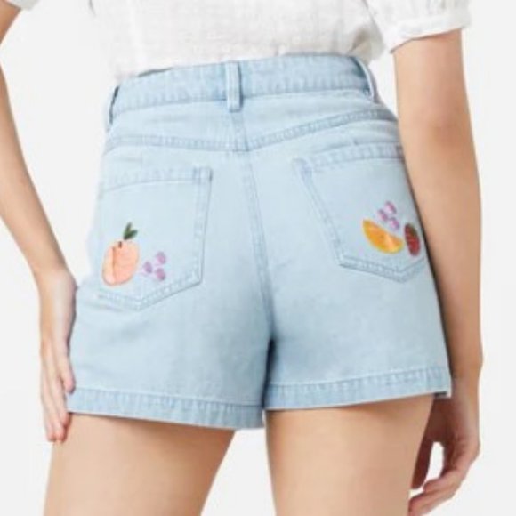 Fruit Salad Embroidered Shorts NWT - Picture 2 of 6